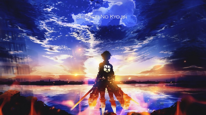 anime, sunset, anime boys, Eren Jeager, Shingeki no Kyojin