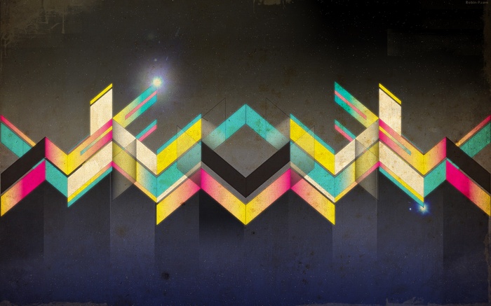 Abstract colorful geometric arrows digital art