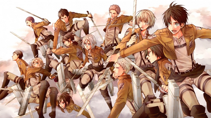 Attack on Titan characters in action
