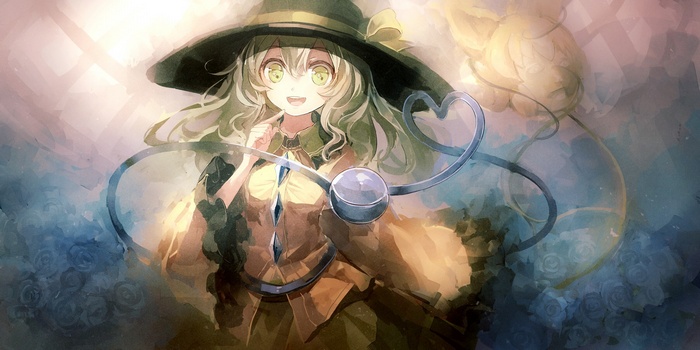 Komeiji Koishi from Touhou with a heart-shaped ribbon