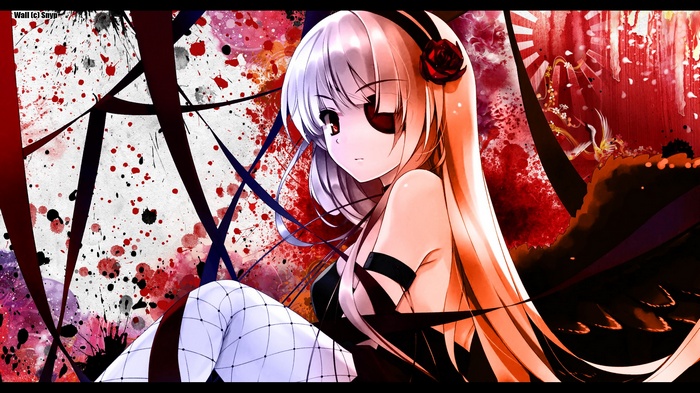 Anime Girl with Eyepatch and Rose