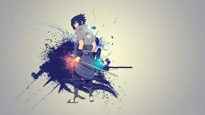 minimalism, Akatsuki, Uchiha Sasuke, Naruto Shippuuden, anime boys, anime, ninjas