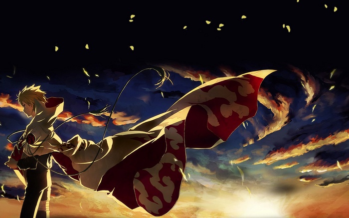 Minato Namikaze in a windy sunset
