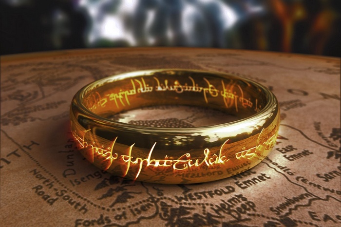 The One Ring on a map from Middle-earth