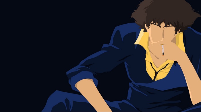 Spike Spiegel from Cowboy Bebop smoking