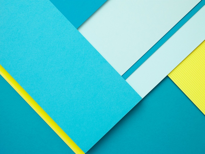 Android Material Design Style with Cyan and Yellow Paper