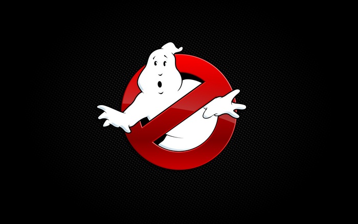 Ghostbusters logo with Slimer