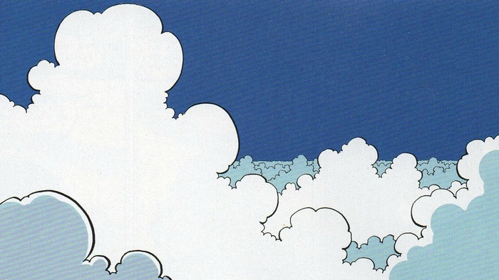 Minimalist clouds in a blue sky