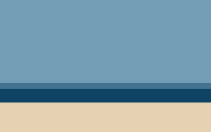 Minimalist beach and ocean scene