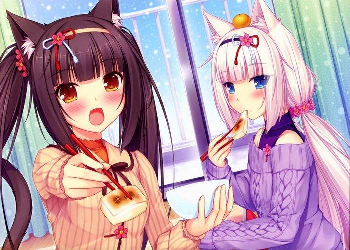 #4588586 tofu, anime girls, Vanilla (Neko Para), Neko Works, Chocolat ...