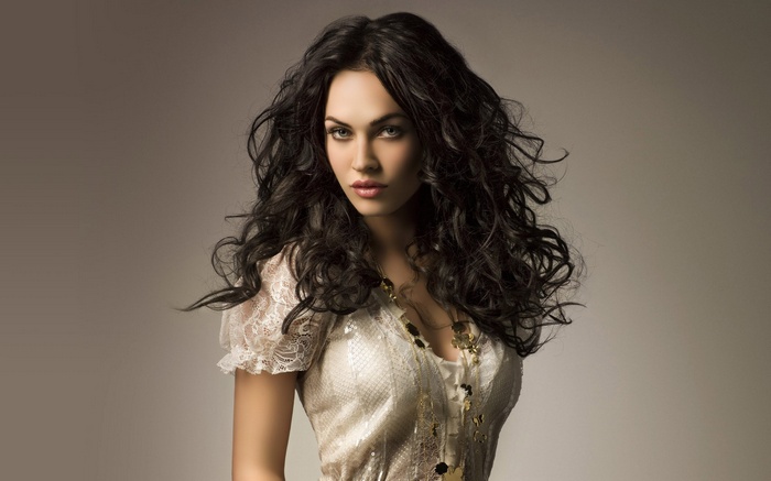 Megan Fox with long dark wavy hair
