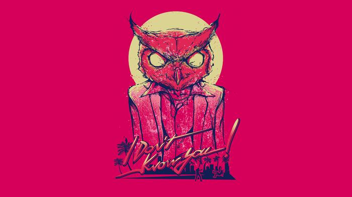 Hotline Miami Owl Character with "I Don't Know You!"