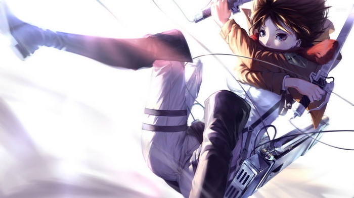Mikasa Ackerman from Shingeki no Kyojin in action