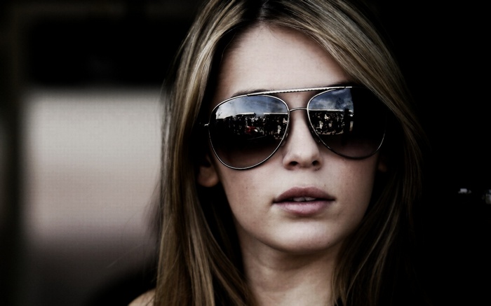 Keeley Hazell wearing aviator sunglasses