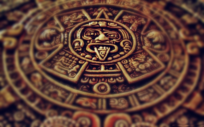 Aztec Sun Stone Calendar Sculpture