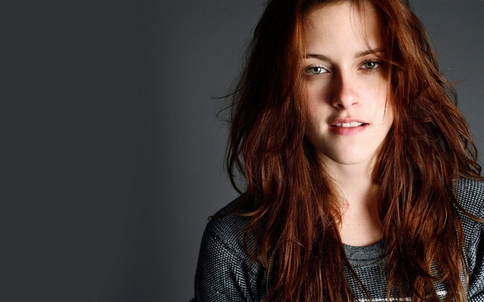 Kristen Stewart with long auburn hair