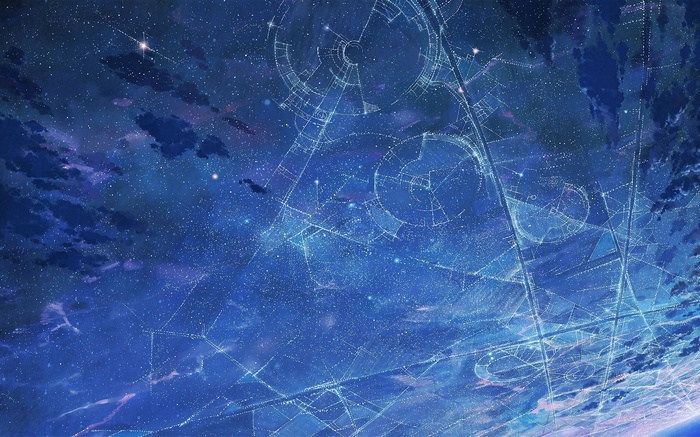 Cosmic network of lights and stars in space