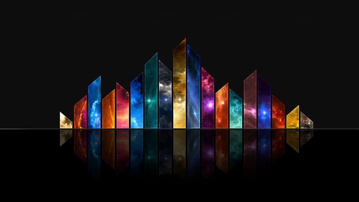 Abstract colorful digital art with space reflections
