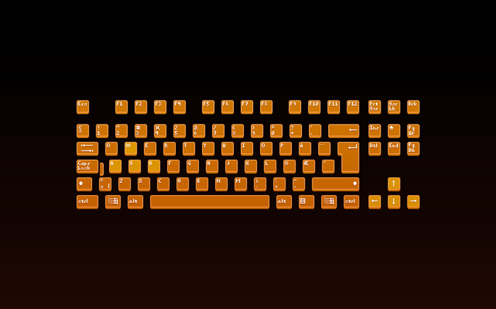 Pixelated orange keyboard with white keys