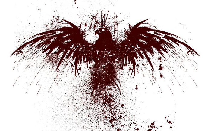 Grunge eagle with blood splatter artwork