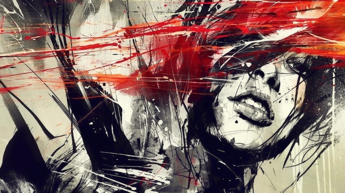 women, abstract, face, artwork