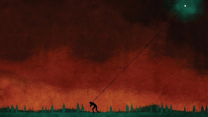 August Burns Red artwork with a person pulling a light