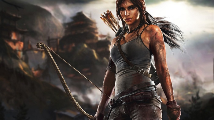 Lara Croft with bow and arrows in Tomb Raider