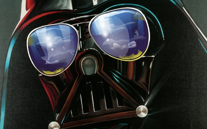 Darth Vader wearing aviator sunglasses