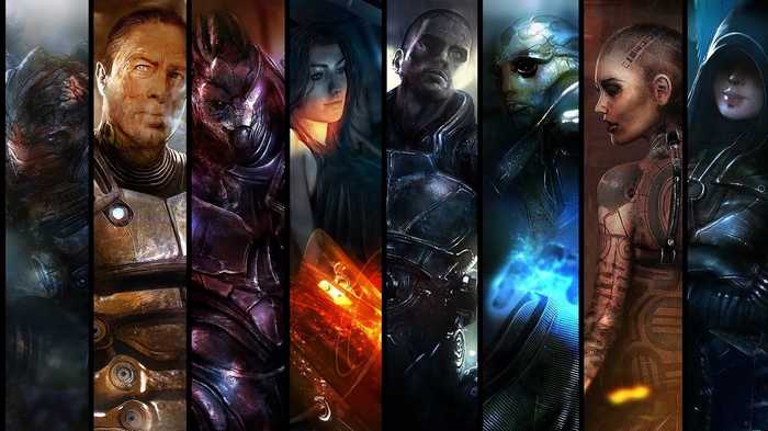 Mass Effect 2 characters collage