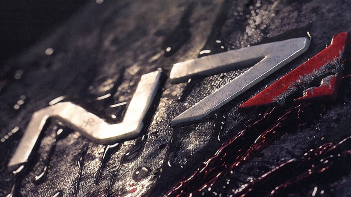 Mass Effect N7 logo with blood