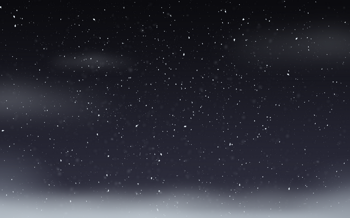 Snow falling against a dark sky
