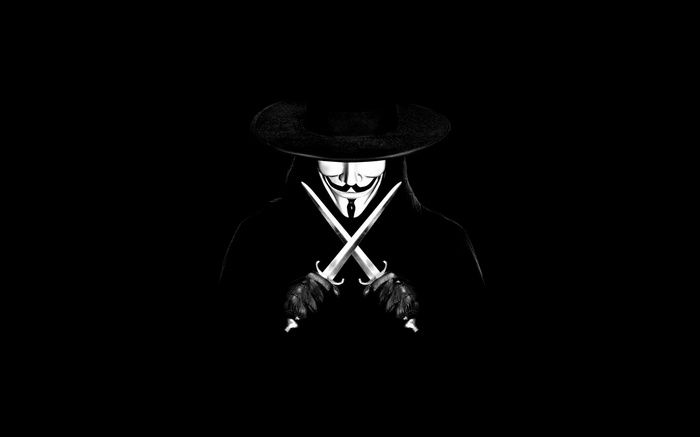 V for Vendetta with Crossed Daggers
