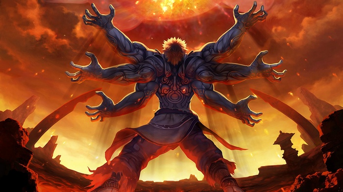 Asura from Asura's Wrath with multiple arms