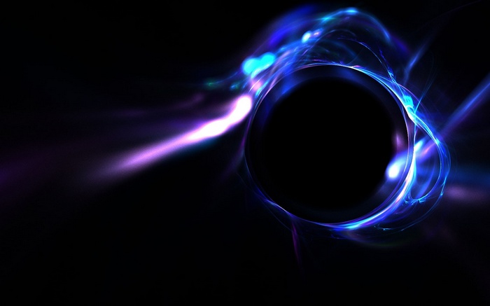 Abstract digital art with glowing blue and purple shapes
