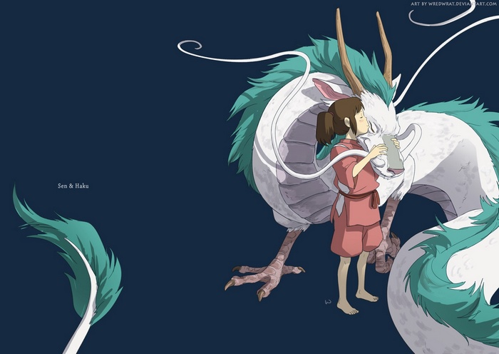 Sen and Haku from Spirited Away