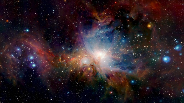 Vibrant nebula with stars in deep space