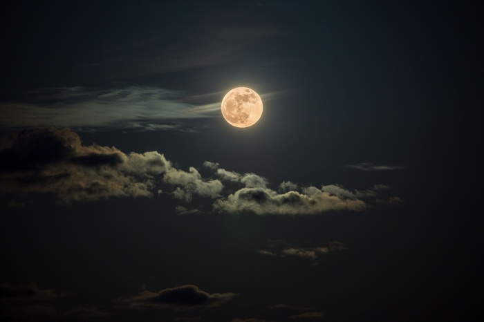 Moon, clouds