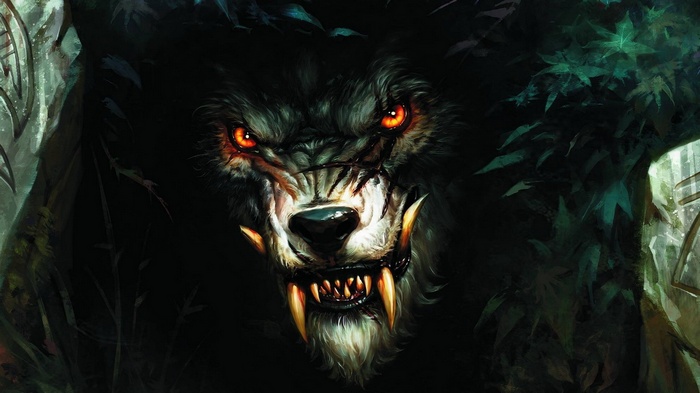 World of Warcraft Worgen creature in dark forest