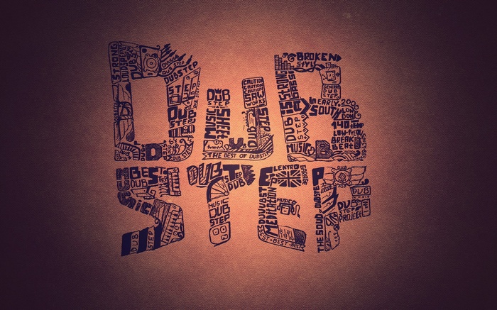 Dubstep typography art with music elements