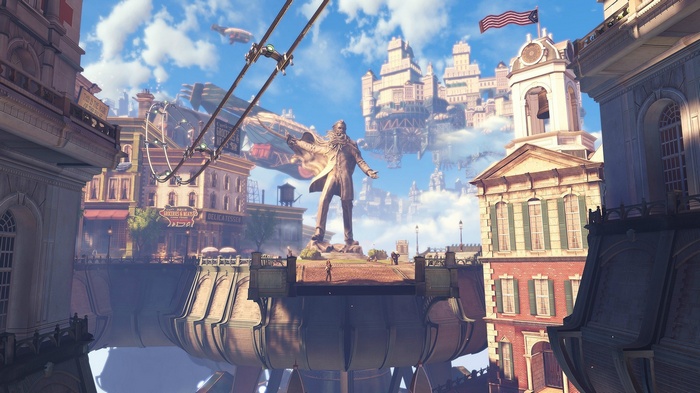BioShock Infinite Columbia cityscape with statue