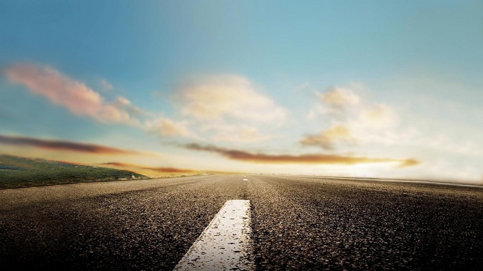 road worms eye view landscape sky