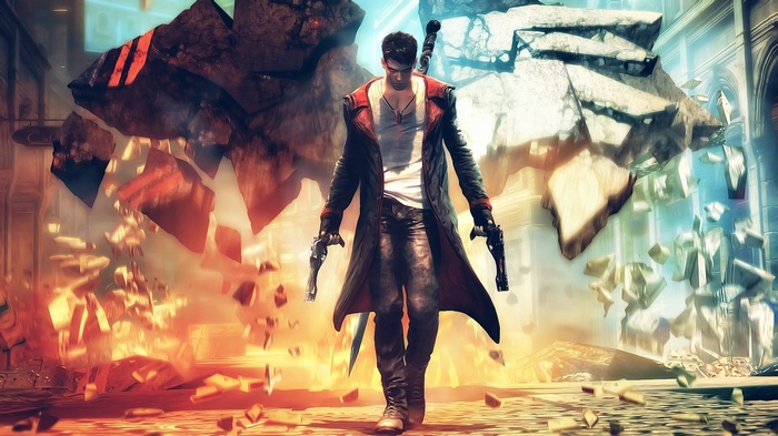 Dante from DmC: Devil May Cry with dual pistols