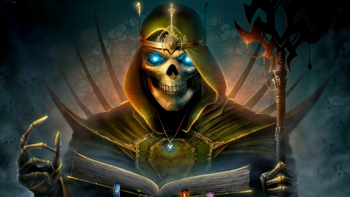 Heroes of Might and Magic Death Wizard with Book and Staff