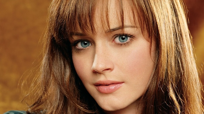 Alexis Bledel closeup portrait with blue eyes