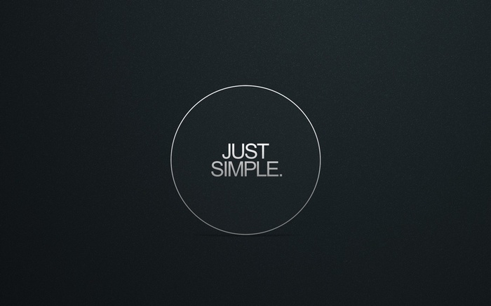 Minimalist circle with "JUST SIMPLE." text