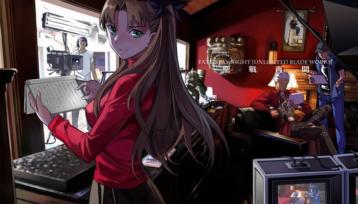 Tohsaka Rin and Archer in Fate Series