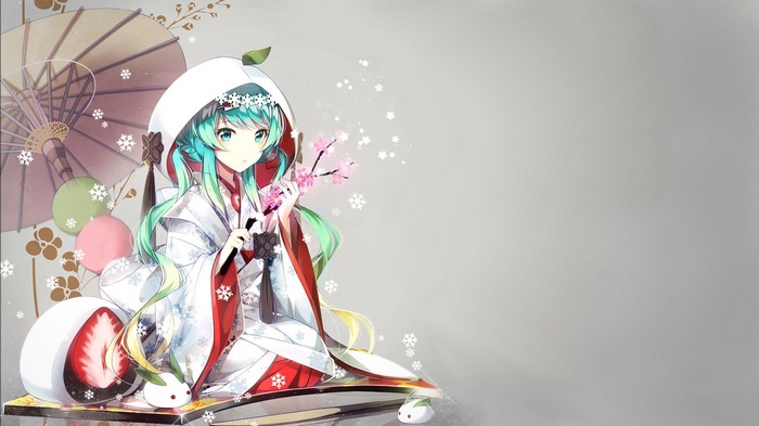 Hatsune Miku in Traditional Japanese Winter Attire