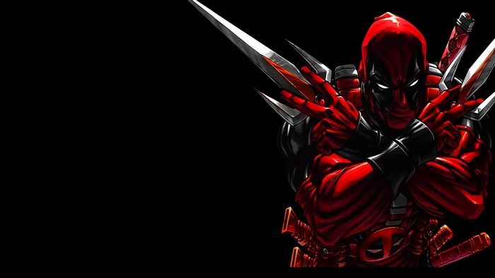 simple background, Marvel Comics, Deadpool