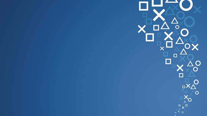 PlayStation Symbols Flowing on a Blue Background