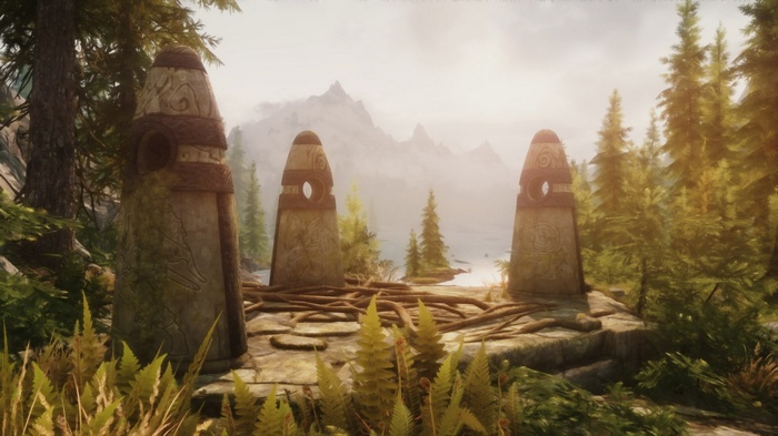 The Elder Scrolls V: Skyrim standing stones by a lake